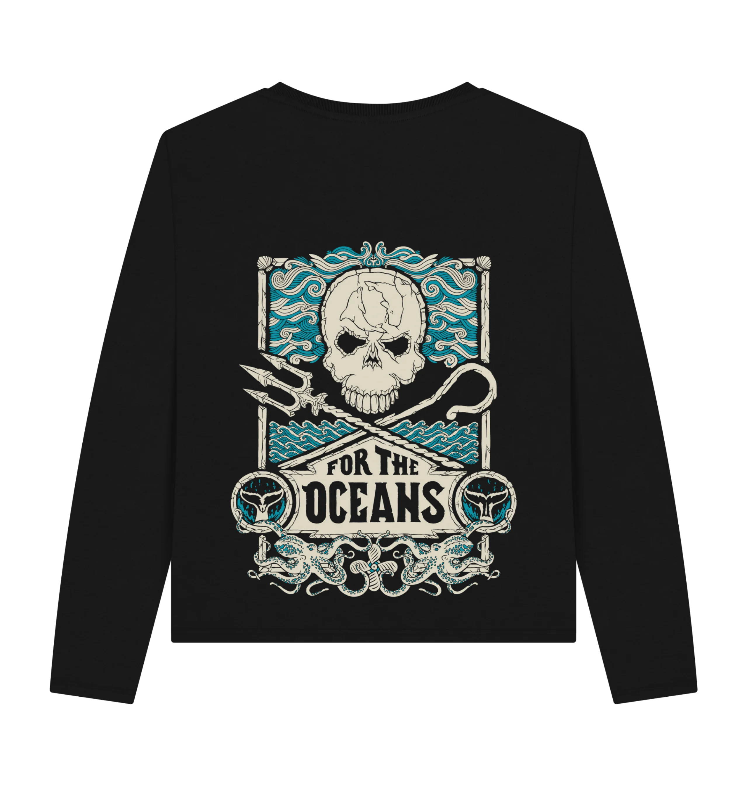 For the Oceans Jolly Roger Heavyweight Long Sleeve T-shirt - Image 5