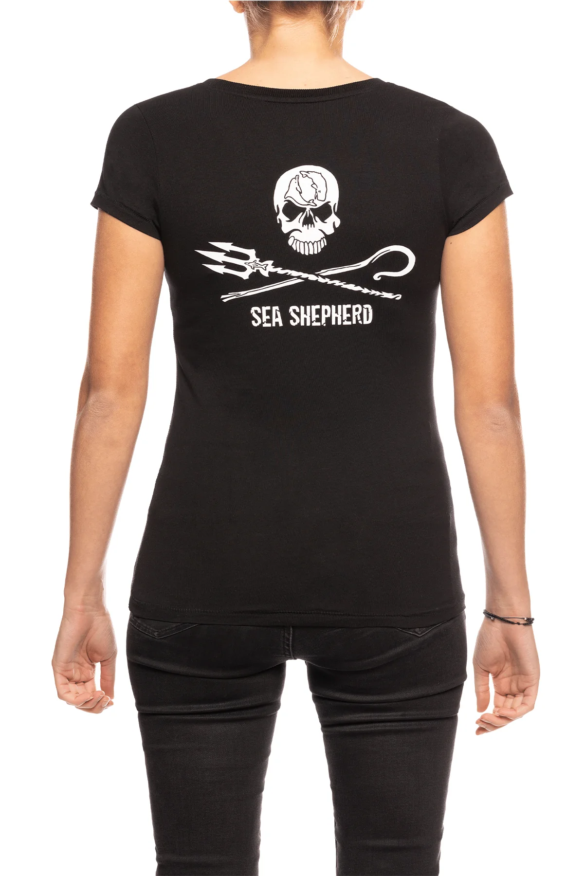 Ladies V-Neck Jolly Roger Premium Fit T Shirt