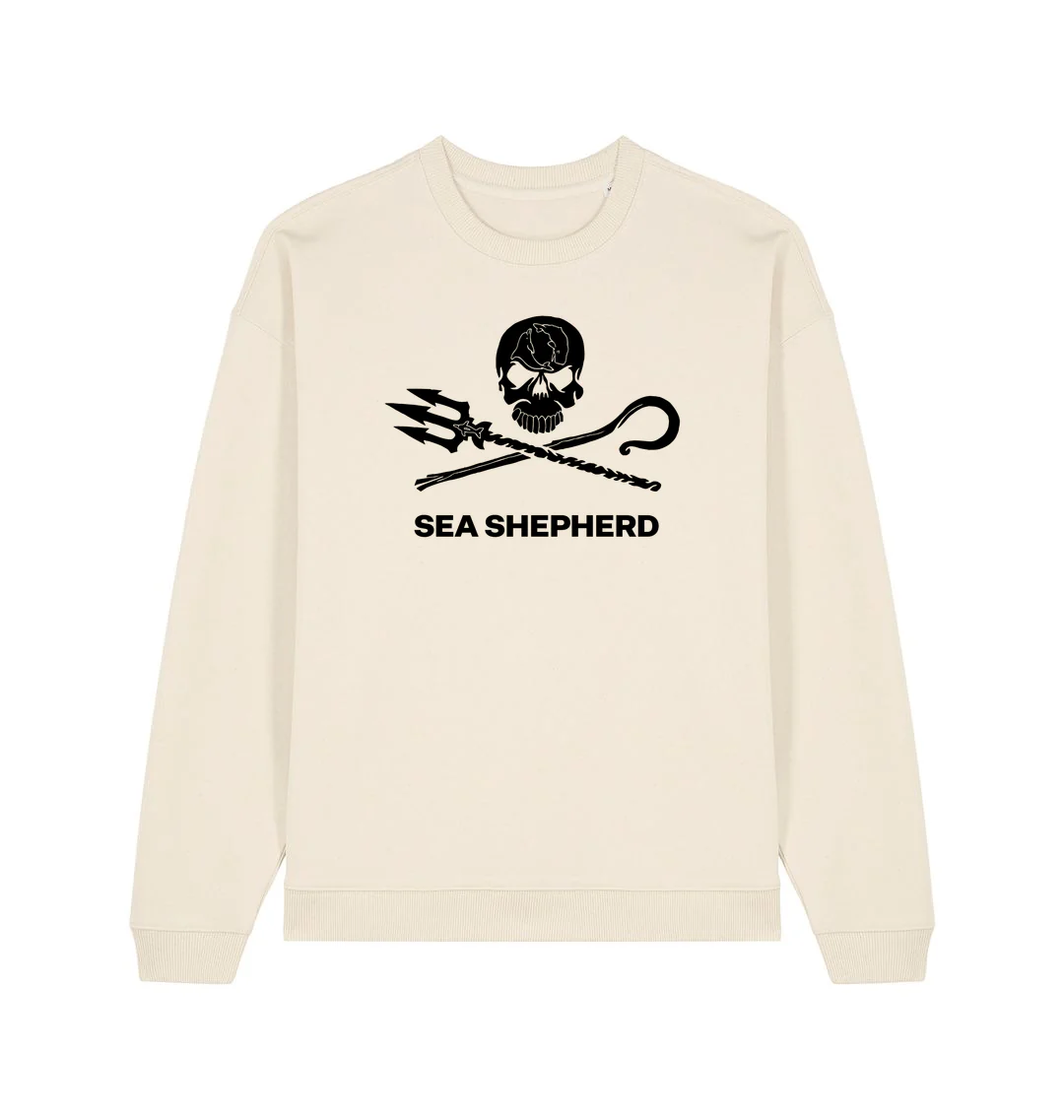 Sea Shepherd Black Jolly Roger Oversized Crew Neck - Image 5