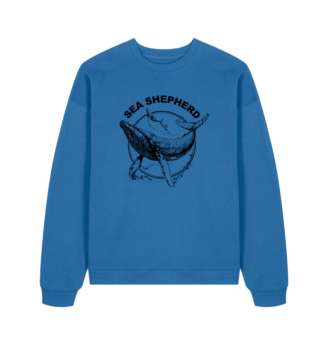 Sea Shepherd Black Whale Logo Oversized Crew Neck - Image 4