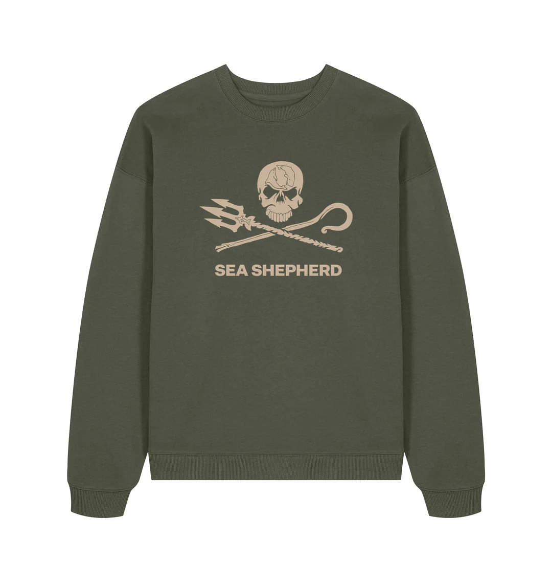 Sea Shepherd Oat Jolly Roger Oversized Crew Neck - Image 3