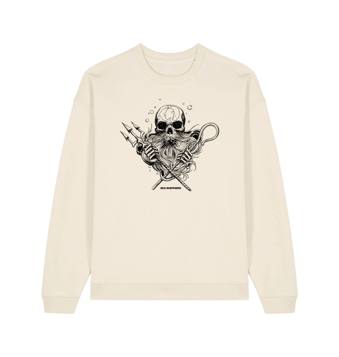 Sea Shepherd Skull Trident Oversized Crew Neck - Image 3