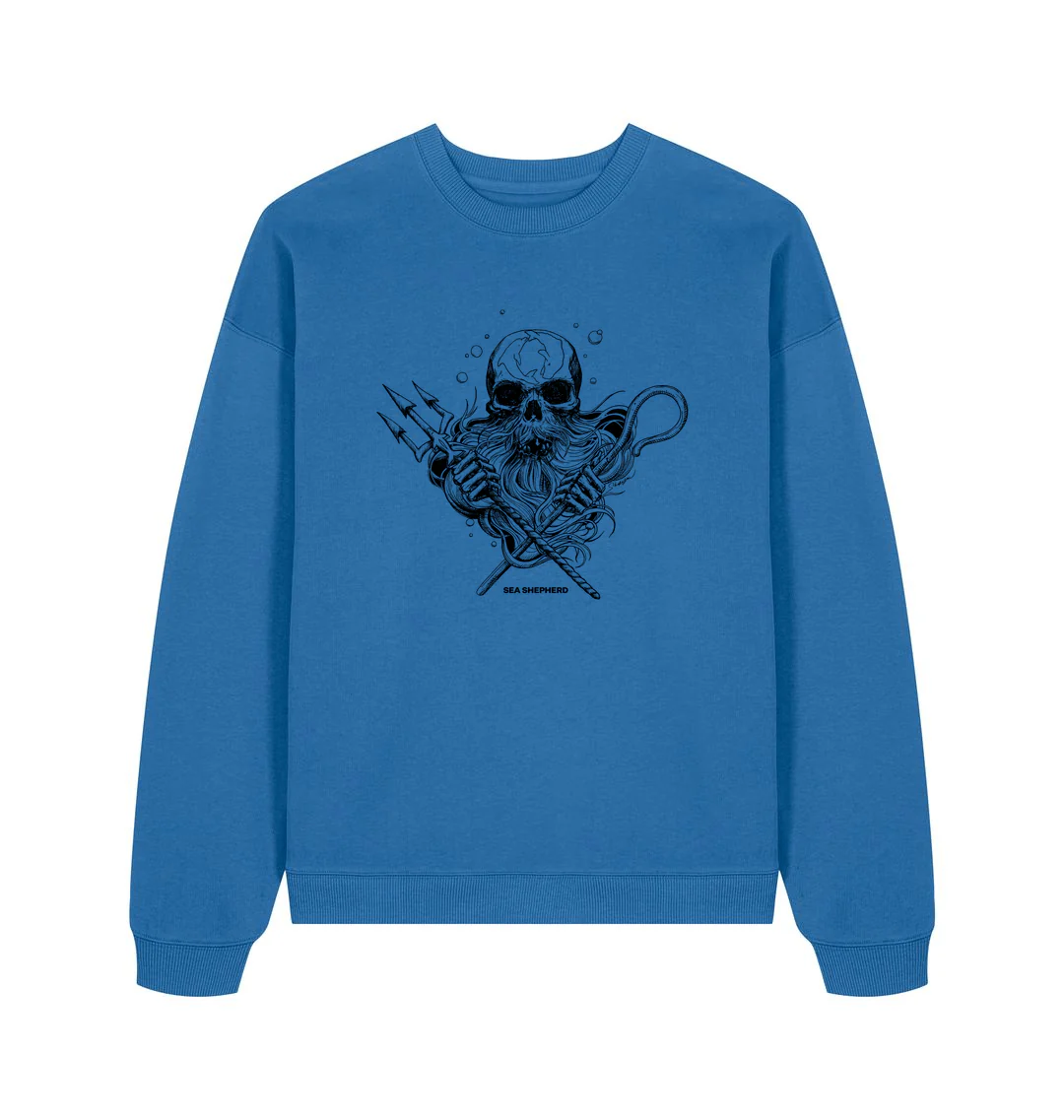 Sea Shepherd Skull Trident Oversized Crew Neck - Image 4
