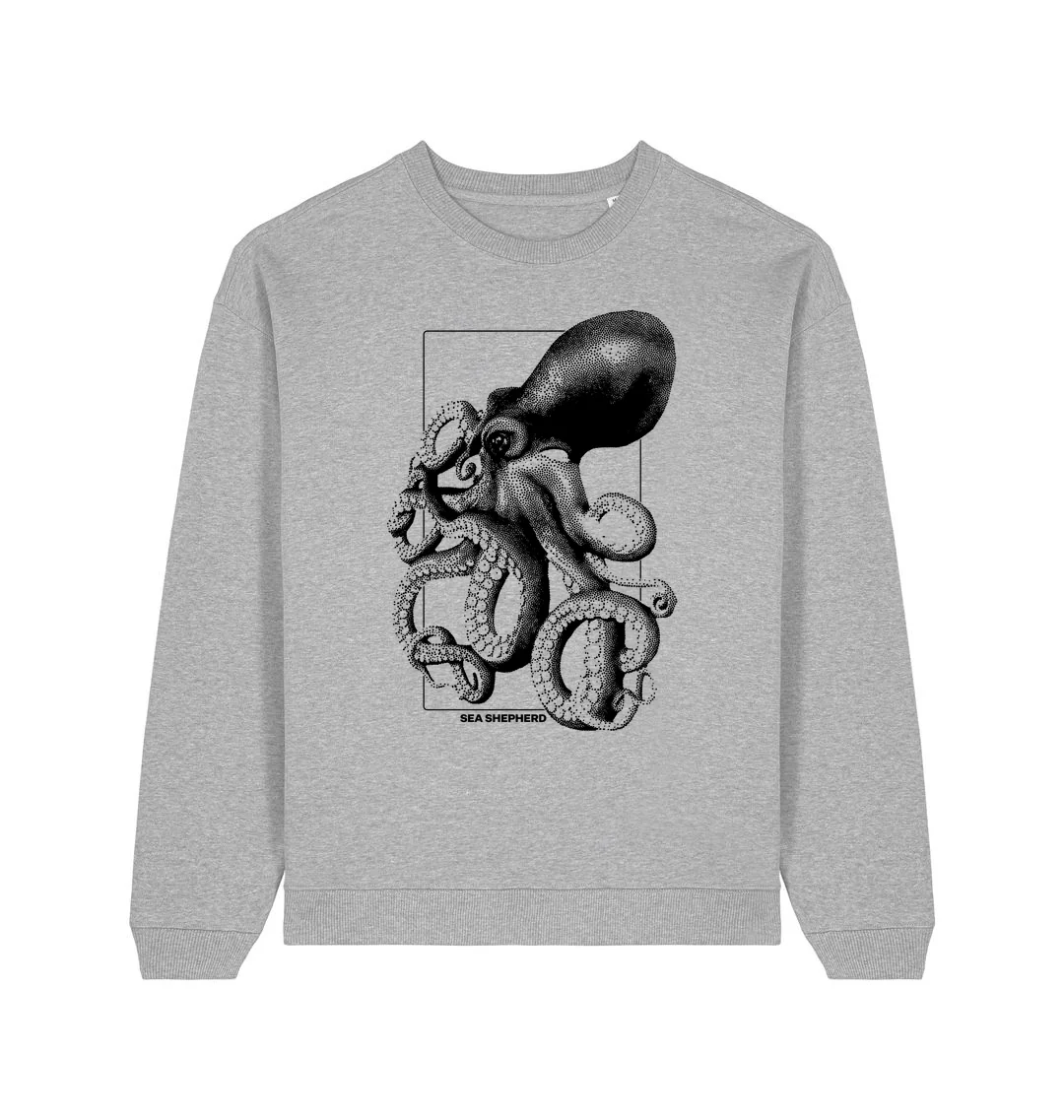 Sea Shepherd Stipple Octopus Oversized Crew Neck - Image 4