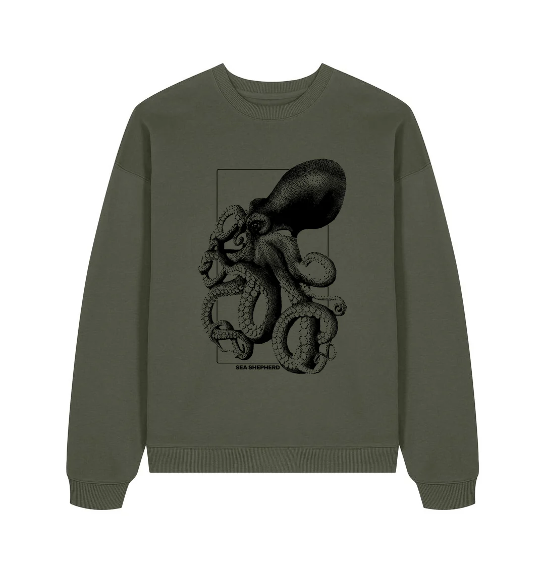 Sea Shepherd Stipple Octopus Oversized Crew Neck - Image 5