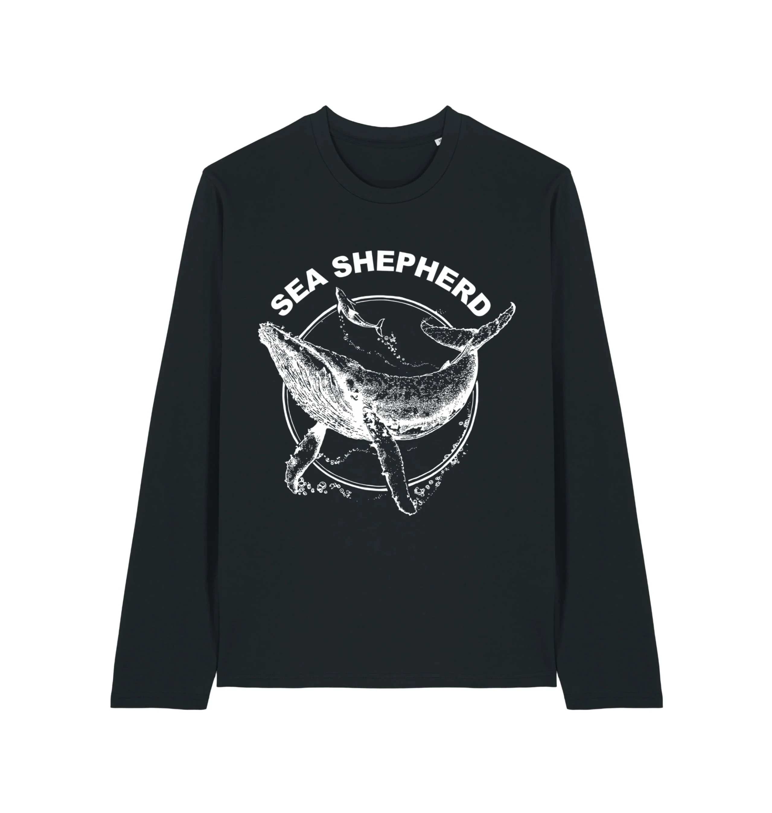 Sea Shepherd Whale Heavyweight Long Sleeve T-shirt - Image 2