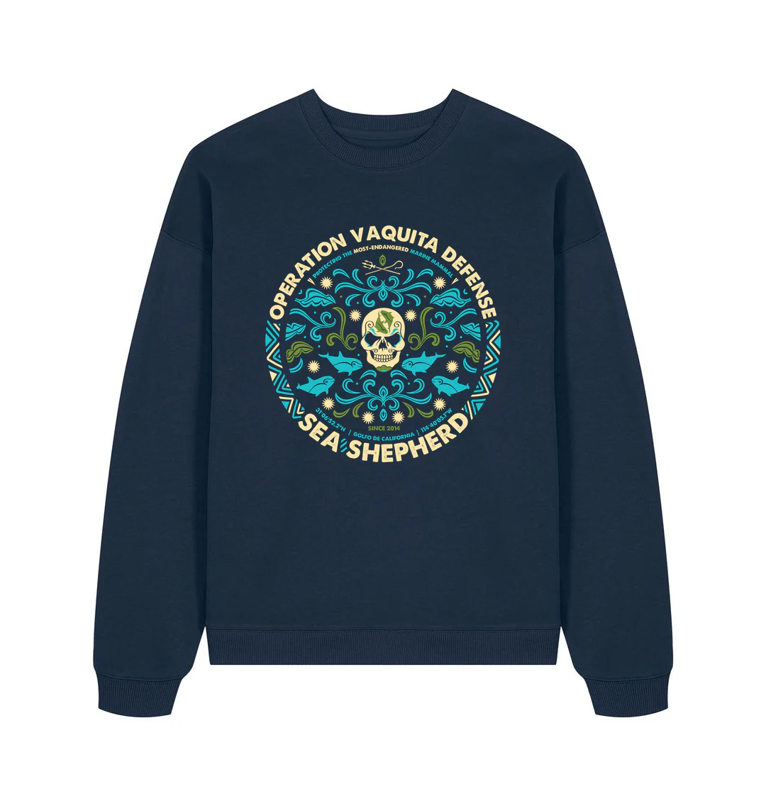 Vaquita Defense Oversized Men's Sweatshirt - Image 2