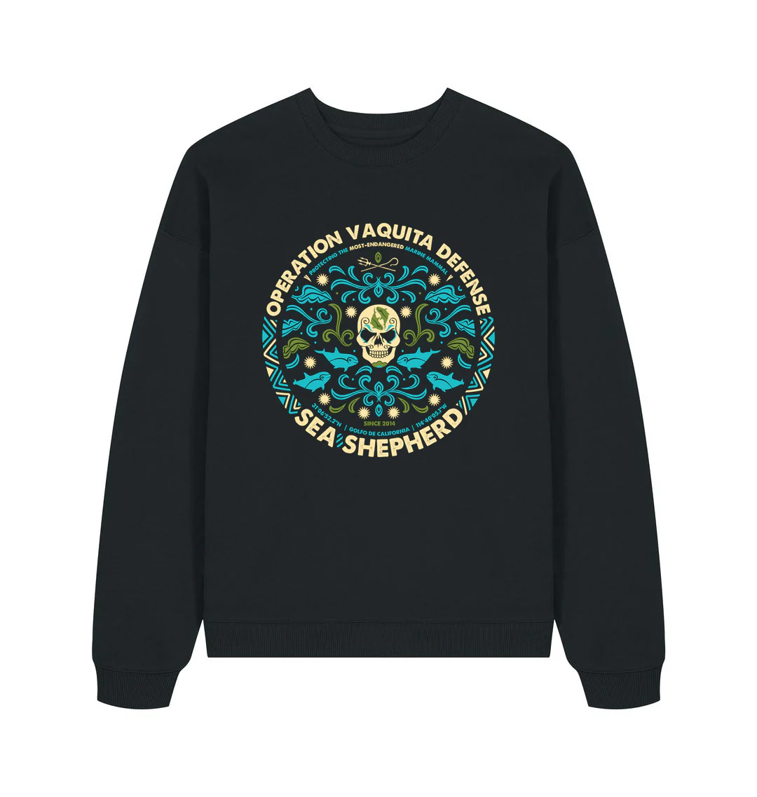 Vaquita Defense Oversized Men's Sweatshirt - Image 3